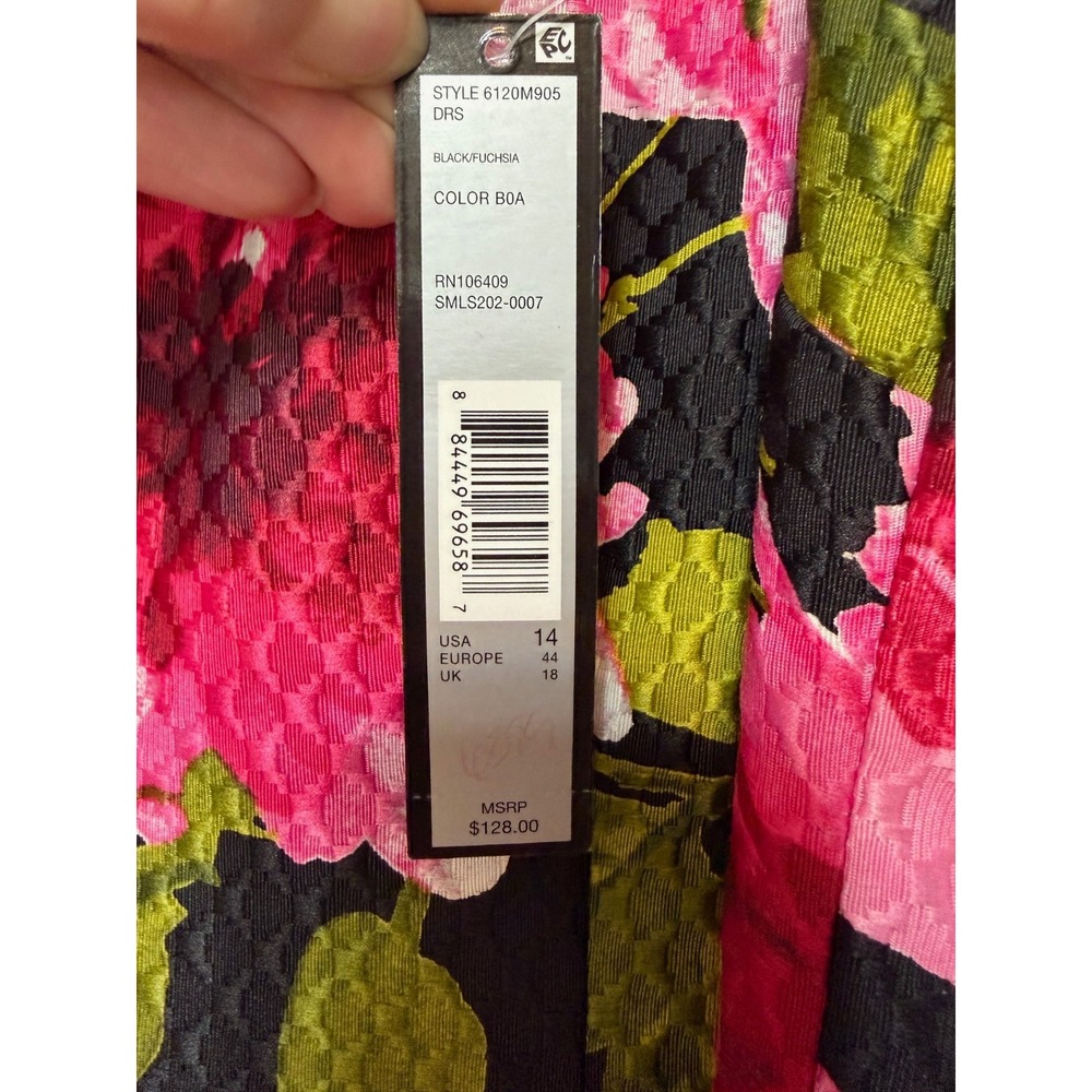 NWT Tahari Romantic Floral Textured Sheath Dress Sleeveless Size 14 Elegant Chic - Picture 5 of 9